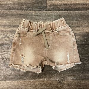 Little Bipsy- denim cut offs. Camel 3T-4T